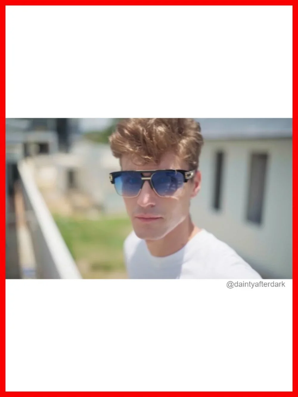 Retro Semi-Rimless Square Sunglasses UV400 Oversized Unisex